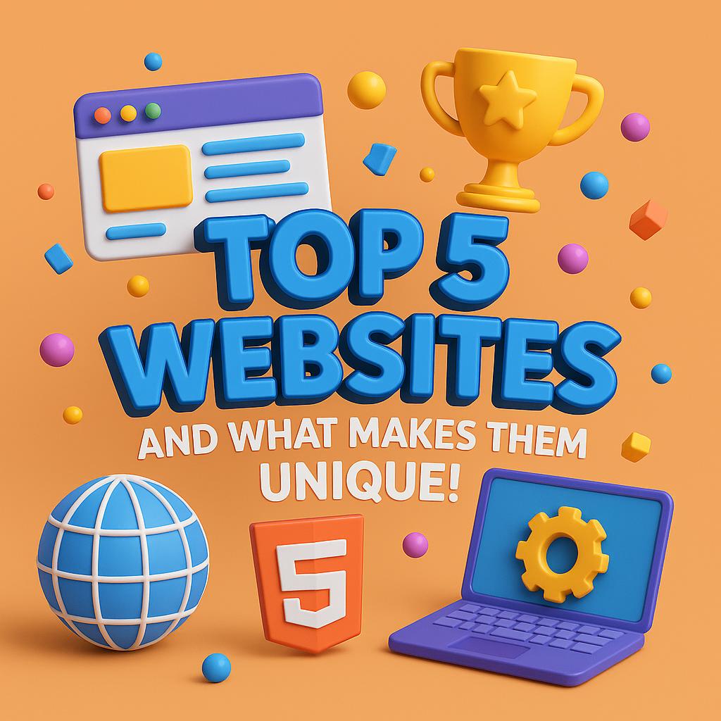 Top 5 websites unique features illustration